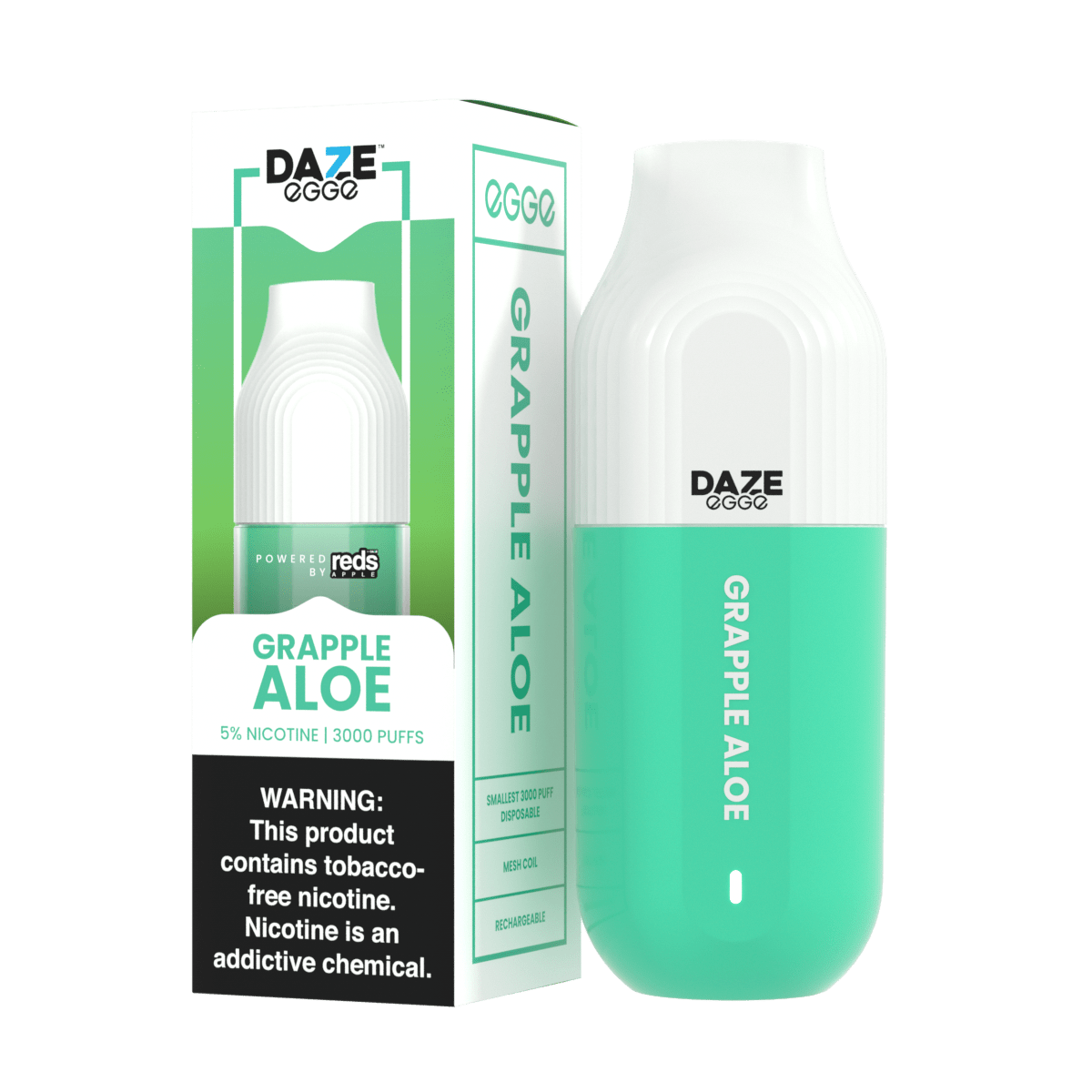 7 Daze Egge Disposable Vape Rechargeable (5%, 3000 Puffs)-Disposable Vape-mysite-Grapple Aloe-MISTVAPOR